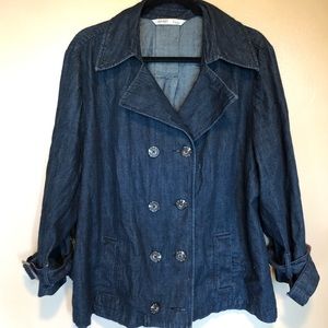 EUC Denim Trench Coat - Old Navy XXL